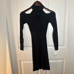 bebe Black Long Sleeve Knit Dress